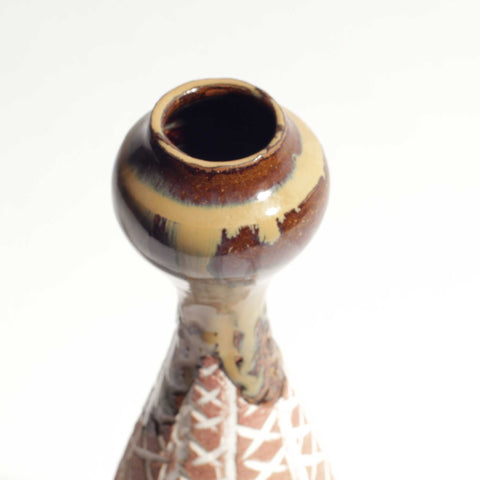 鉄釉 花器-青山鉄郎
